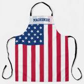 米国パーソナライズされた国旗の星とストライプ エプロン (正面)