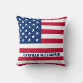 米国パーソナライズされた国旗の星とストライプ クッション (正面)