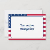 米国パーソナライズされた国旗の星とストライプ サンキューカード (裏面)