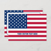 米国パーソナライズされた国旗の星とストライプ サンキューカード (正面/裏面)