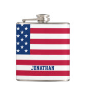 米国パーソナライズされた国旗の星とストライプ フラスク (正面)