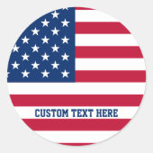 米国パーソナライズされた国旗の星とストライプ ラウンドシール (正面)