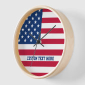 米国パーソナライズされた国旗の星とストライプ 壁時計 (傾斜)