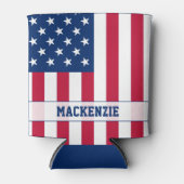 米国パーソナライズされた国旗の星とストライプ 缶クーラー (正面)