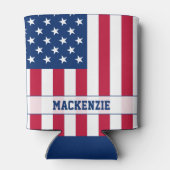 米国パーソナライズされた国旗の星とストライプ 缶クーラー (裏面)