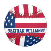 米国パーソナライズされた国旗の星とストライプ 野球ボール (裏面)