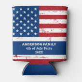 米国パーソナライズされた国旗7月4日パーティー 缶クーラー (正面)