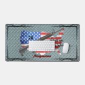 米国パーソナライズされた国旗AR15を侵害してはならない デスクマット (キーボード&マウス)