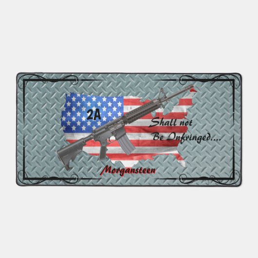 米国パーソナライズされた国旗AR15を侵害してはならない デスクマット (正面)