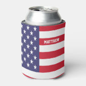 米国パーソナライズされた州統一された国旗 缶クーラー (缶正面)