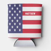 米国パーソナライズされた州統一された国旗 缶クーラー (正面)