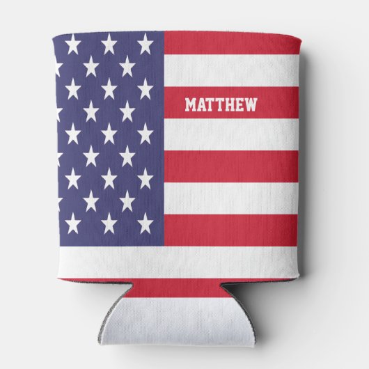 米国パーソナライズされた州統一された国旗 缶クーラー (裏面)