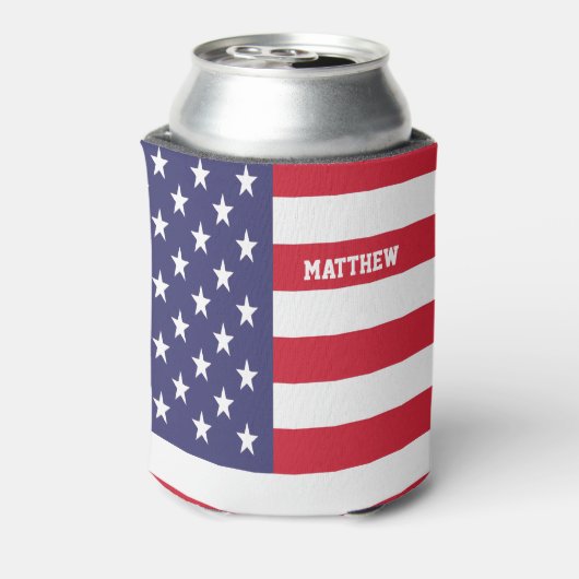 米国パーソナライズされた州統一された国旗 缶クーラー (缶裏面)