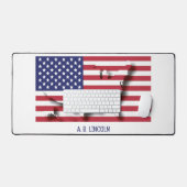 米国パーソナライズされた愛国国旗 デスクマット (キーボード&マウス)