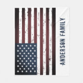 米国パーソナライズされた愛国国旗 フリースブランケット (正面)