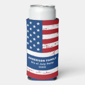 米国パーソナライズされた7月4日パーティー スリム缶クーラー (Seltzer正面)