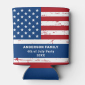 米国パーソナライズされた7月4日パーティー 缶クーラー (裏面)
