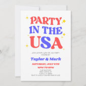 米国パーティーレトロ7月4日パーティー 招待状 (正面)