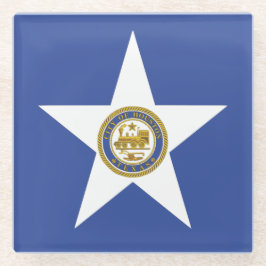 米国ヒューストン州旗を持つガラスコースター ガラスコースター