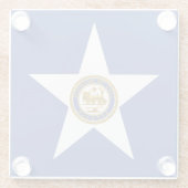 米国ヒューストン州旗を持つガラスコースター ガラスコースター (裏面)