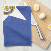 米国ヒューストン州旗を持つキッチンタオル キッチンタオル (四つ折り)