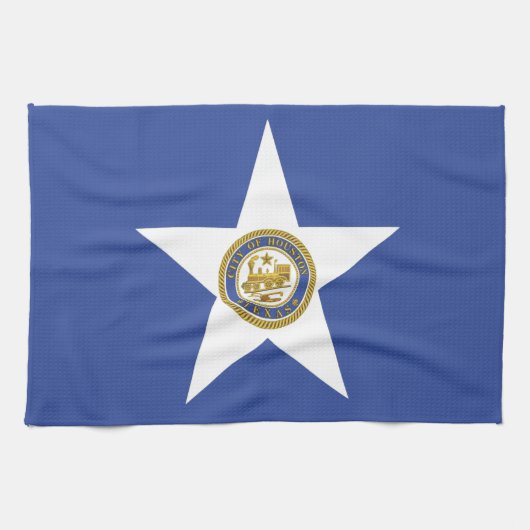 米国ヒューストン州旗を持つキッチンタオル キッチンタオル (横)