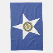 米国ヒューストン州旗を持つキッチンタオル キッチンタオル (縦)