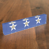 米国ヒューストン州旗を持つデスクの銘板 デスクネームプレート (側面)