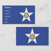 米国ヒューストン州旗を持つ名刺 名刺 (正面/裏面)