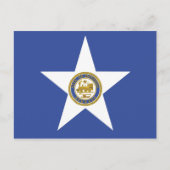 米国ヒューストン市旗が掲げられたテキサス州はがき ポストカード (正面)