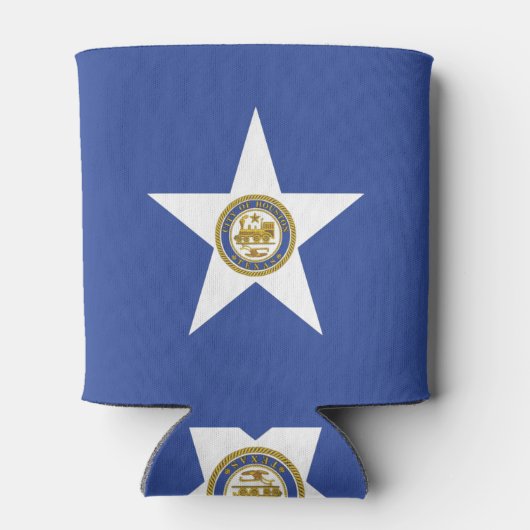 米国ヒューストン市旗を持つクーラーボックス 缶クーラー (裏面)