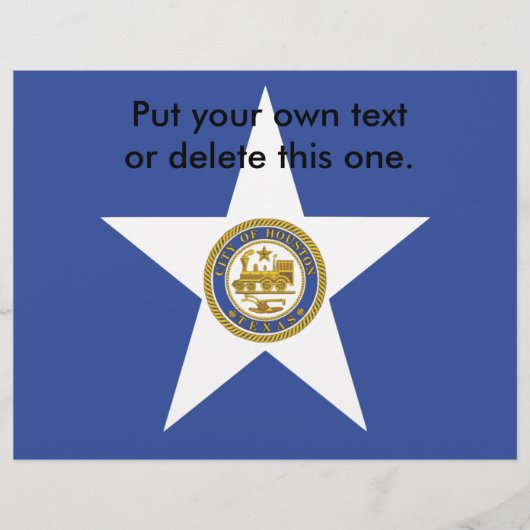 米国ヒューストン市旗を持つフライヤー チラシ (正面)