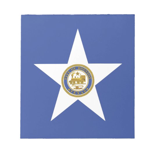 米国ヒューストン市旗を持つメモ帳 ノートパッド (正面)