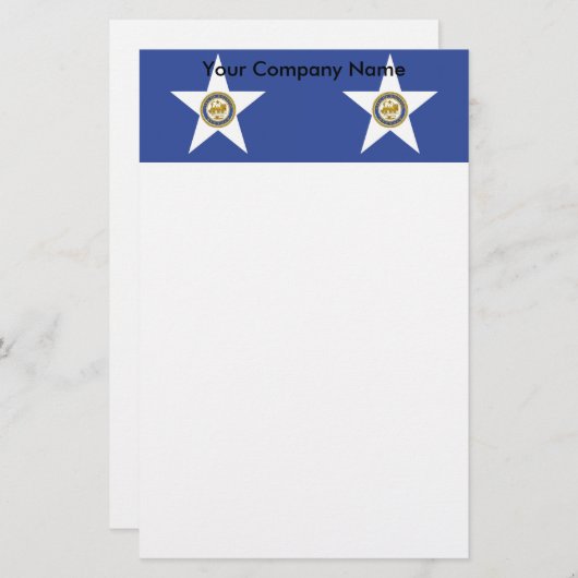 米国ヒューストン市旗を持つ文房具 便箋 (正面/裏面)