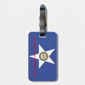 米国ヒューストン市旗を持つ荷札 ラゲッジタグ (裏面縦)