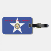 米国ヒューストン市旗を持つ荷札 ラゲッジタグ (裏面横)