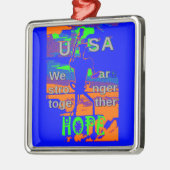 米国ヒラリーは、私たちが一緒に強くなることを願っている メタルオーナメント (左)