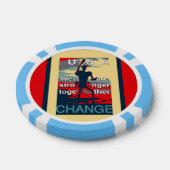 米国ヒラリー・ベビーブルーストライプのエッジ大統領 ポーカーチップ (シングル)