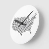 米国ピクセルランド ラウンド壁時計 (傾斜)