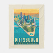 米国ピッツバーグ州(PA) | 鳥瞰図 フリースブランケット (正面)