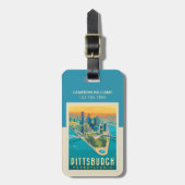 米国ピッツバーグ州(PA) | 鳥瞰図 ラゲッジタグ (正面縦)