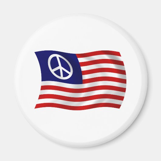 米国ピースサイン国旗の磁石 マグネット (正面)