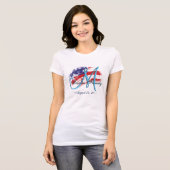 米国ファミリー懇親会💙スペクタブル国旗のモノグラム Tシャツ (正面フル)