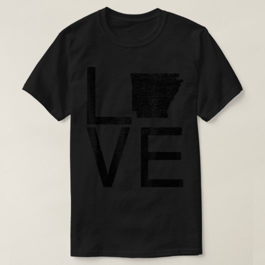 米国ファ誇りを持ったン州LOVEマップArkansas Tシャツ (デザイン正面)