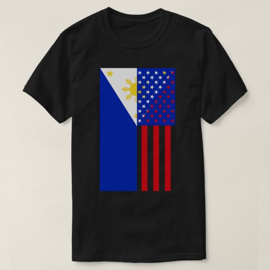 米国フィリピン国旗 Tシャツ (デザイン正面)