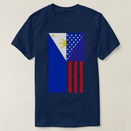 米国フィリピン国旗 Tシャツ (デザイン正面)
