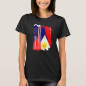 米国フィリピン国旗Half American Half Filipino R Tシャツ (正面)