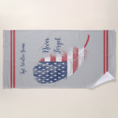 米国フェザー国旗の思い出忘れのない ビーチタオル (正面)