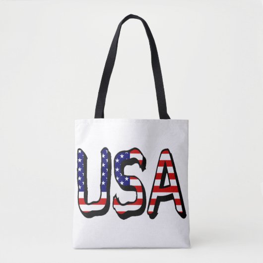 米国フラグのバグストックに重ねて トートバッグ (正面)