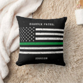 米国フラグの細い緑の線動揺して名 クッション (ブランケット)